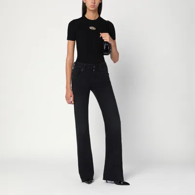 Diesel Women T-uncutie-long-od-q1 Slim T-shirt In Black Organic Jersey In Black