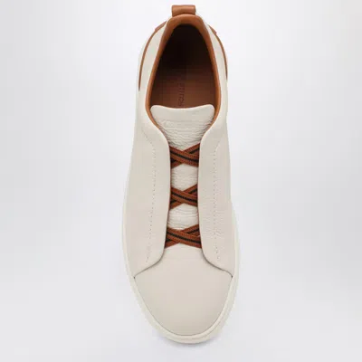 Zegna Leather Sneakers In Blue