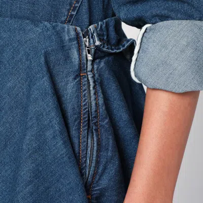 Alaïa High Waist Tiered Ruffled Denim Skirt In Blue