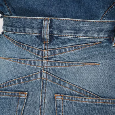 Alaïa Rounded Blue Jeans With Faded Effect In Blue