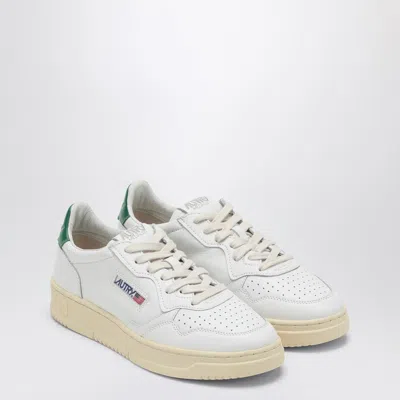 Autry Low-top Leather Sneakers With Perforated Upper And Contrasting Sole In White