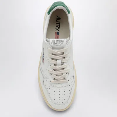 Autry Low-top Leather Sneakers With Perforated Upper And Contrasting Sole In White