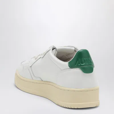 Autry Low-top Leather Sneakers With Perforated Upper And Contrasting Sole In White
