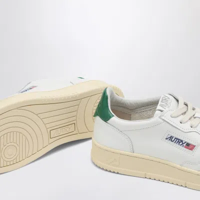 Autry Low-top Leather Sneakers With Perforated Upper And Contrasting Sole In White