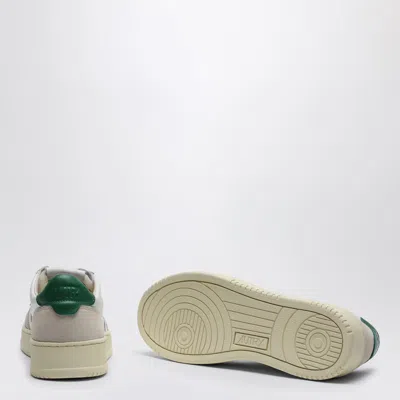 Autry Medalist Sneakers In White/green Leather And Suede In White