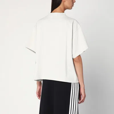 Balenciaga Cotton Tshirt With Logo Print In White