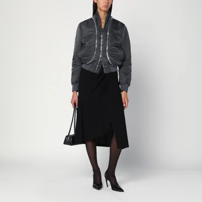 Alexander Mcqueen Alexander Mc Queen Grey Zipped Bomber Jacket In Gray