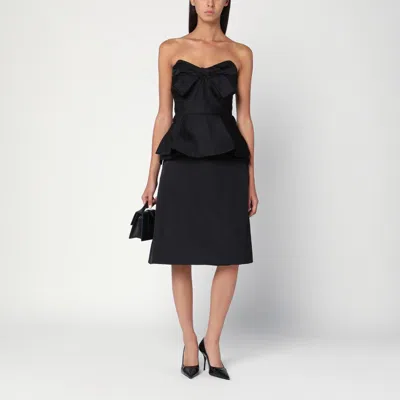 Alexander Mcqueen Flared Black Skirt In Silk Blend In Black
