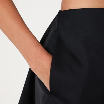 Alexander Mcqueen Flared Black Skirt In Silk Blend In Black