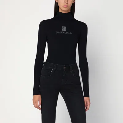 Balenciaga Black Viscose Knitwear In Black
