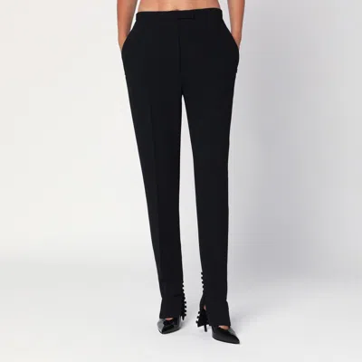 Dries Van Noten Black Trousers With Slits And Buttons In Black