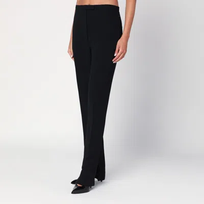 Dries Van Noten Black Trousers With Slits And Buttons In Black