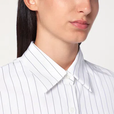 Dries Van Noten Wide White Pinstriped Shirt Women In Blue