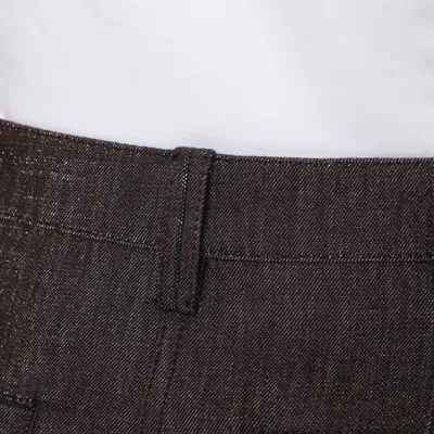Brunello Cucinelli Wide Brown Trousers In Cotton Blend In Brown