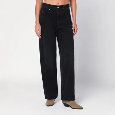 Isabel Marant Vetan High-rise Wide-leg Jeans In Black