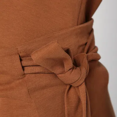 Isabel Marant Berenice Skirt With Asymmetric Hem And Tie Detail In Brown
