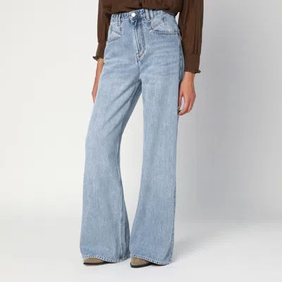 Isabel Marant High-waisted Wide Leg Jeans In Fluid Cotton Denim In Blue