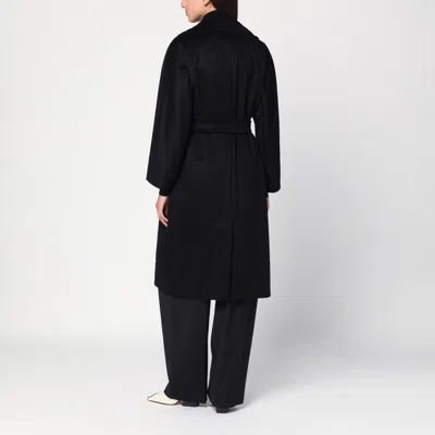 Weekend Max Mara Resina Double Breasted Wool Coat In Black