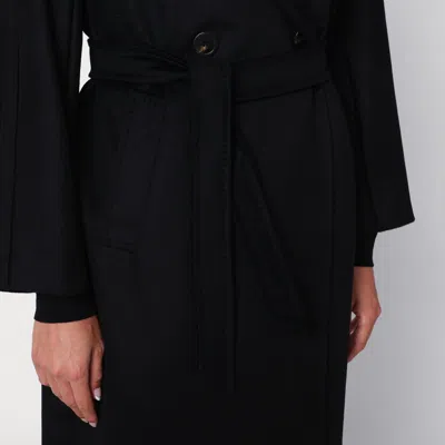 Weekend Max Mara Resina Double Breasted Wool Coat In Black