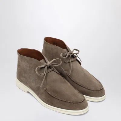Loro Piana Walk And Walk Ankle Boots In Dove Grey In Gray