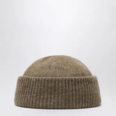 Loro Piana Logo-plaque Ribbed Beanie In Brown