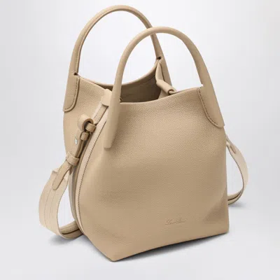 Loro Piana Small Bale Bag In Hammered Light Mastic Leather In Sand