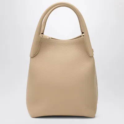 Loro Piana Small Bale Bag In Hammered Light Mastic Leather In Sand