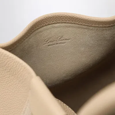 Loro Piana Small Bale Bag In Hammered Light Mastic Leather In Sand
