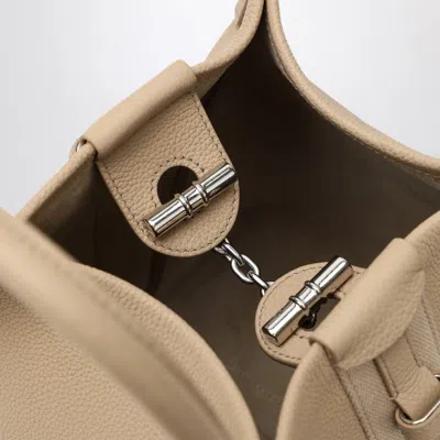 Loro Piana Small Bale Bag In Hammered Light Mastic Leather In Sand