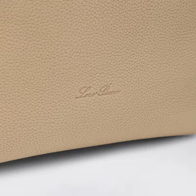 Loro Piana Small Bale Bag In Hammered Light Mastic Leather In Sand