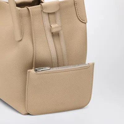 Loro Piana Small Bale Bag In Hammered Light Mastic Leather In Sand