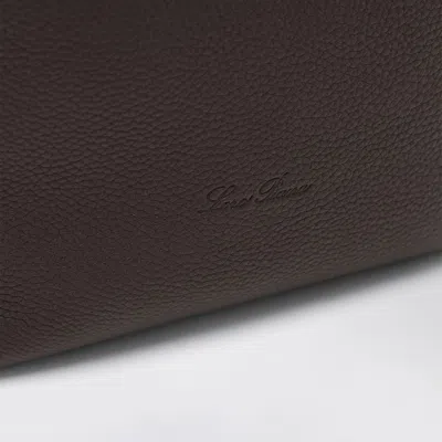 Loro Piana Small Bale Bag In Hammered Dark Chocolate Leather In Brown