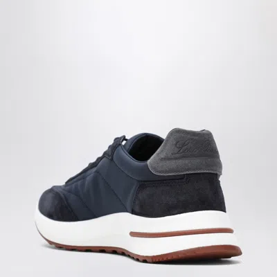 Loro Piana Week_end Walk Evo Wind Suede Sneakers In Blue