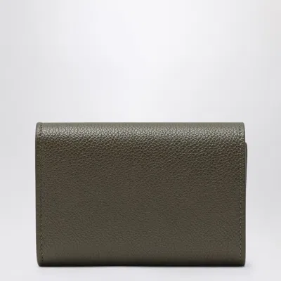 Loewe Pebble Small Vertical Wallet In Pebble Grained Calfskin In Green