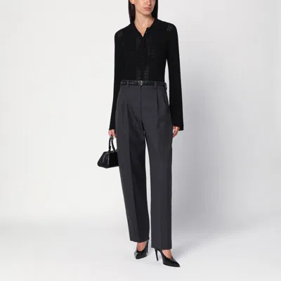 Givenchy Grey Wool Trousers In Black