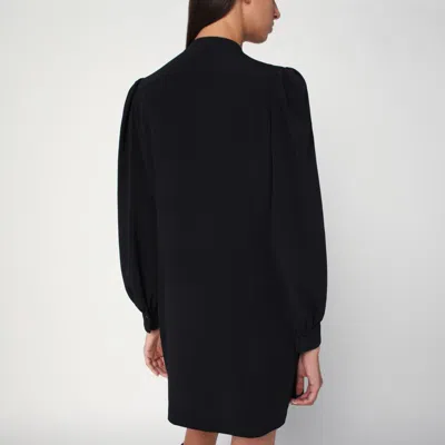 Chloé Silk Blend Ruffled Dress Long Sleeves In Black
