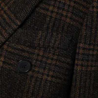 Isabel Marant Étoile Long Checked Double-breasted Coat Pockets In Brown
