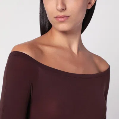 Alaïa Second Skin Brown Bodysuit In Brown