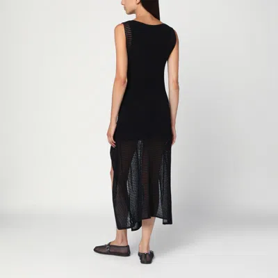 Alaïa Black Knit Dress With Ruches In Black
