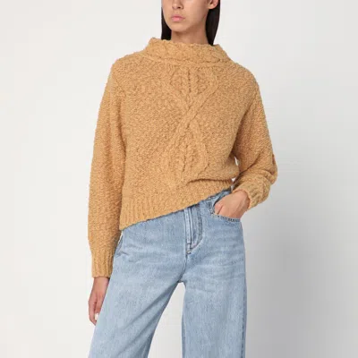 Isabel Marant Caramel-coloured Romane Sweater With Cable Knit In Brown