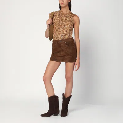 Isabel Marant Asymmetrical Nayda T-shirt With Ochre Print Women In Gold