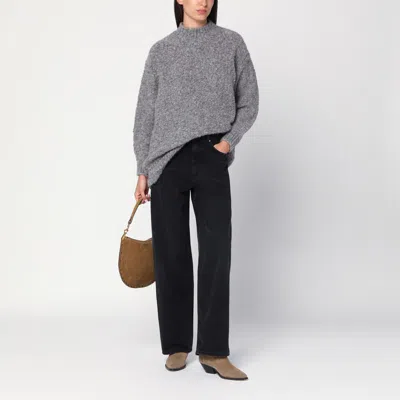 Isabel Marant Alpaca Blend Sweater Asymmetric Hem In Gray