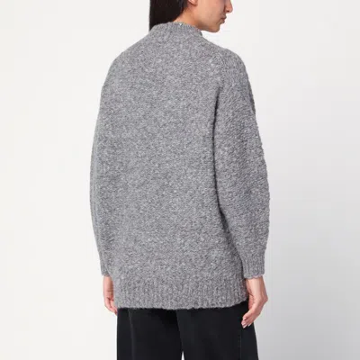 Isabel Marant Alpaca Blend Sweater Asymmetric Hem In Gray