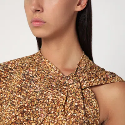 Isabel Marant Asymmetrical Nayda T-shirt With Ochre Print Women In Gold