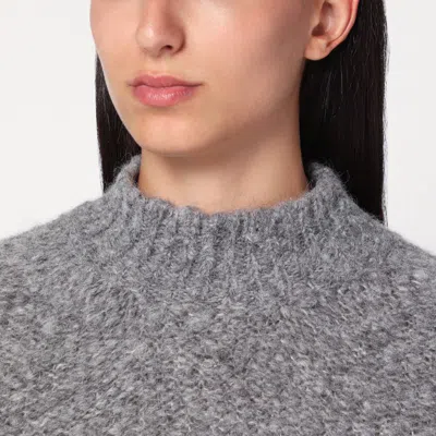 Isabel Marant Alpaca Blend Sweater Asymmetric Hem In Gray