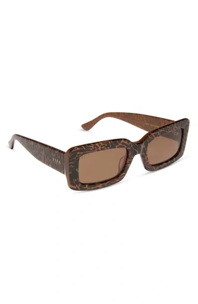 Diff Indy 51mm Polarized Rectangular Sunglasses In Brown