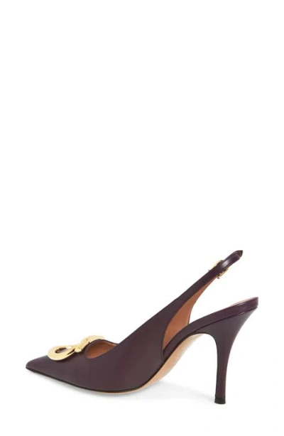 Ferragamo Women Sara 95 Leather Slingback Pumps In Animal Print