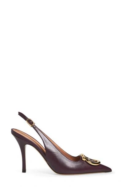 Ferragamo Women Sara 95 Leather Slingback Pumps In Animal Print