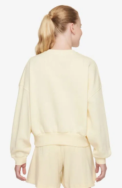 Nike Club Big Kid Girls Crew Neck Fleece Long Sleeve Sweatshirt In Yellow