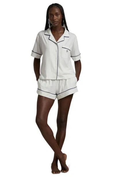 Polo Ralph Lauren Short Sleeve And Shorts Piped Pajama Set In White